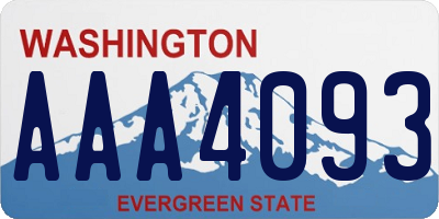 WA license plate AAA4093