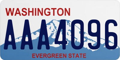 WA license plate AAA4096
