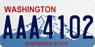 WA license plate AAA4102