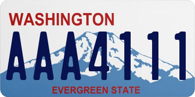 WA license plate AAA4111