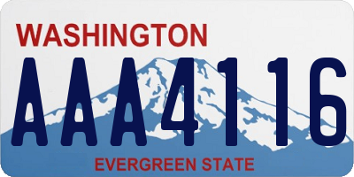 WA license plate AAA4116