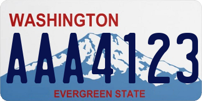 WA license plate AAA4123