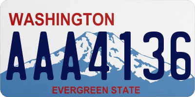 WA license plate AAA4136