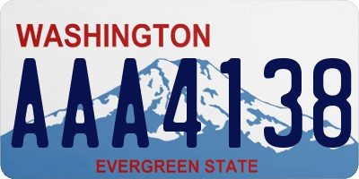 WA license plate AAA4138