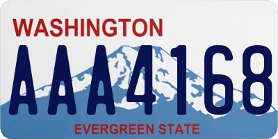 WA license plate AAA4168