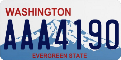 WA license plate AAA4190