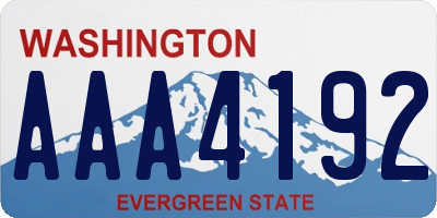 WA license plate AAA4192