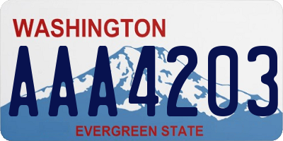 WA license plate AAA4203