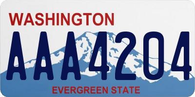 WA license plate AAA4204
