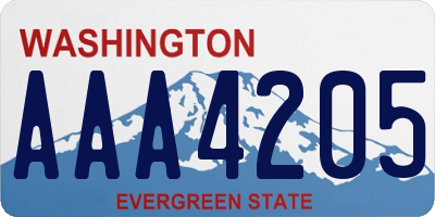 WA license plate AAA4205