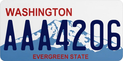 WA license plate AAA4206