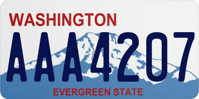 WA license plate AAA4207