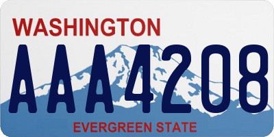 WA license plate AAA4208