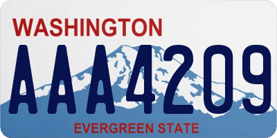 WA license plate AAA4209