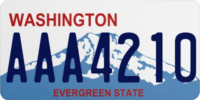 WA license plate AAA4210