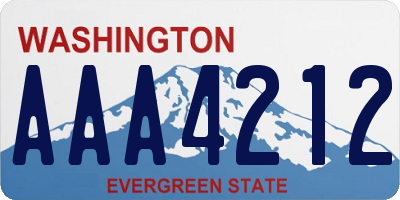 WA license plate AAA4212