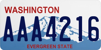 WA license plate AAA4216