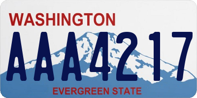 WA license plate AAA4217
