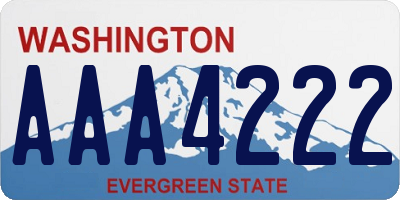 WA license plate AAA4222