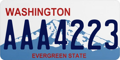 WA license plate AAA4223