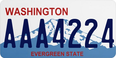 WA license plate AAA4224