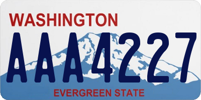 WA license plate AAA4227