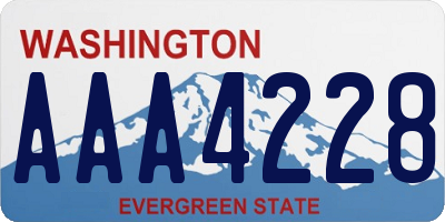 WA license plate AAA4228