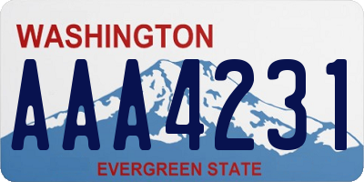 WA license plate AAA4231