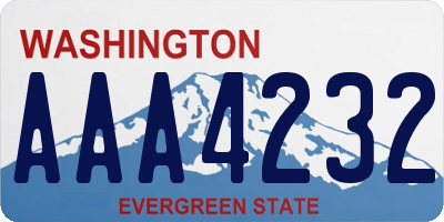 WA license plate AAA4232