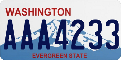 WA license plate AAA4233