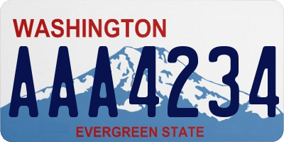 WA license plate AAA4234