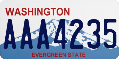 WA license plate AAA4235