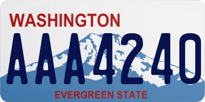 WA license plate AAA4240