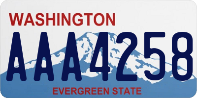 WA license plate AAA4258