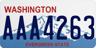 WA license plate AAA4263