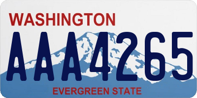 WA license plate AAA4265