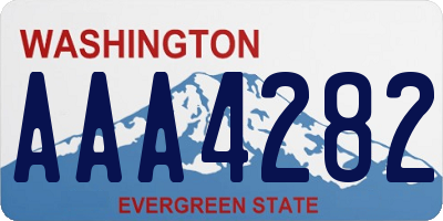 WA license plate AAA4282