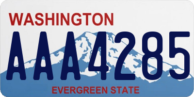 WA license plate AAA4285