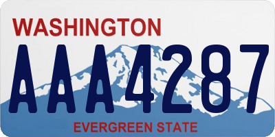 WA license plate AAA4287