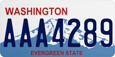 WA license plate AAA4289