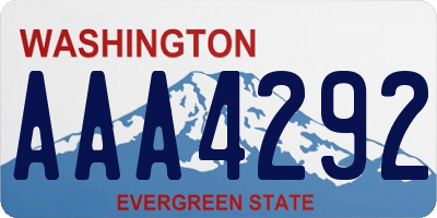 WA license plate AAA4292