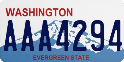 WA license plate AAA4294