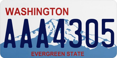 WA license plate AAA4305