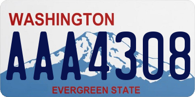 WA license plate AAA4308