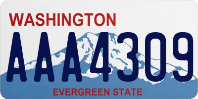 WA license plate AAA4309
