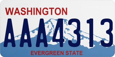 WA license plate AAA4313