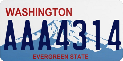 WA license plate AAA4314