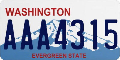 WA license plate AAA4315