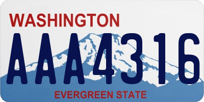 WA license plate AAA4316