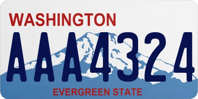 WA license plate AAA4324